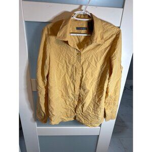 Calvin Klein Yellow Button-Up Long Sleeve Size 12 Shirt For Men             AD71